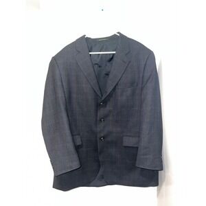 Lauren Ralph Lauren Men's Gray Plaid Wool Suit Jacket Blazer 46R